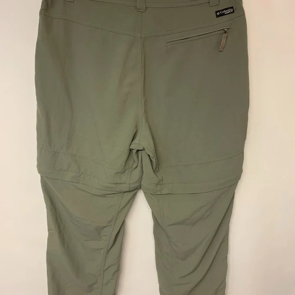 Columbia Mens Pants Size 38W Green Zip Off Legs Gorpcore Rugged Utility Hiking